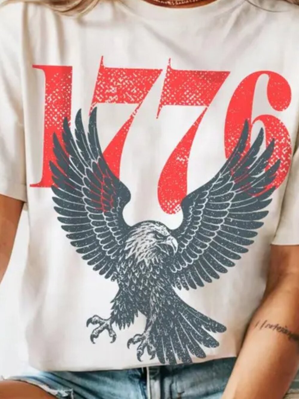 Retro 1776 Bald Eagle 250th Anniversary American 4th of July T-shirt 287 - Picture 2 of 5